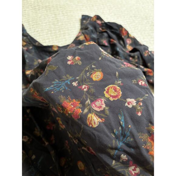 Lucky Brand Floral Button Front Blouse M Long Sleeve Boho Cottagecore Romantic - Picture 9 of 9